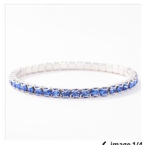 Touchstone Crystal Blue and Silver Stretch Bracelet